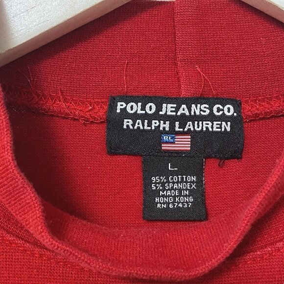 POLO JEANS RALPH LAUREN Boys Large Red Mock New Long Sleeve Turtleneck - Picture 5 of 10